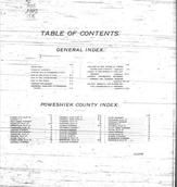 Table of Contents, Poweshiek County 1896 Microfilm